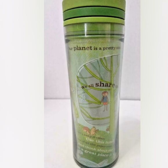 2008 Starbucks Green Recycled Tumbler Save the Planet 8oz Twist Top - Picture 4 of 6